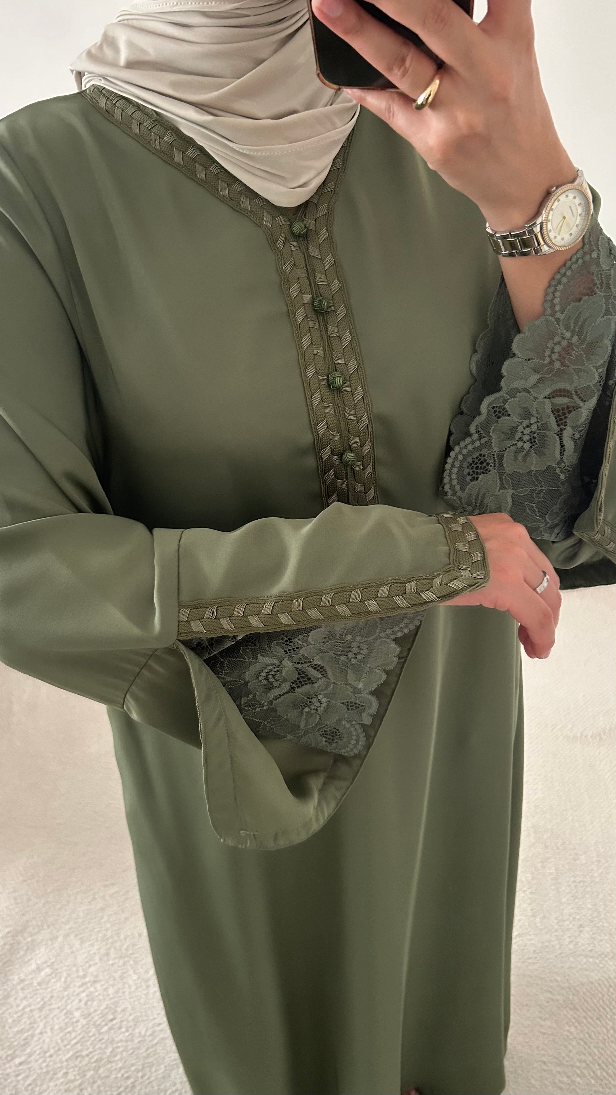 Gandoura Kaki Tressée