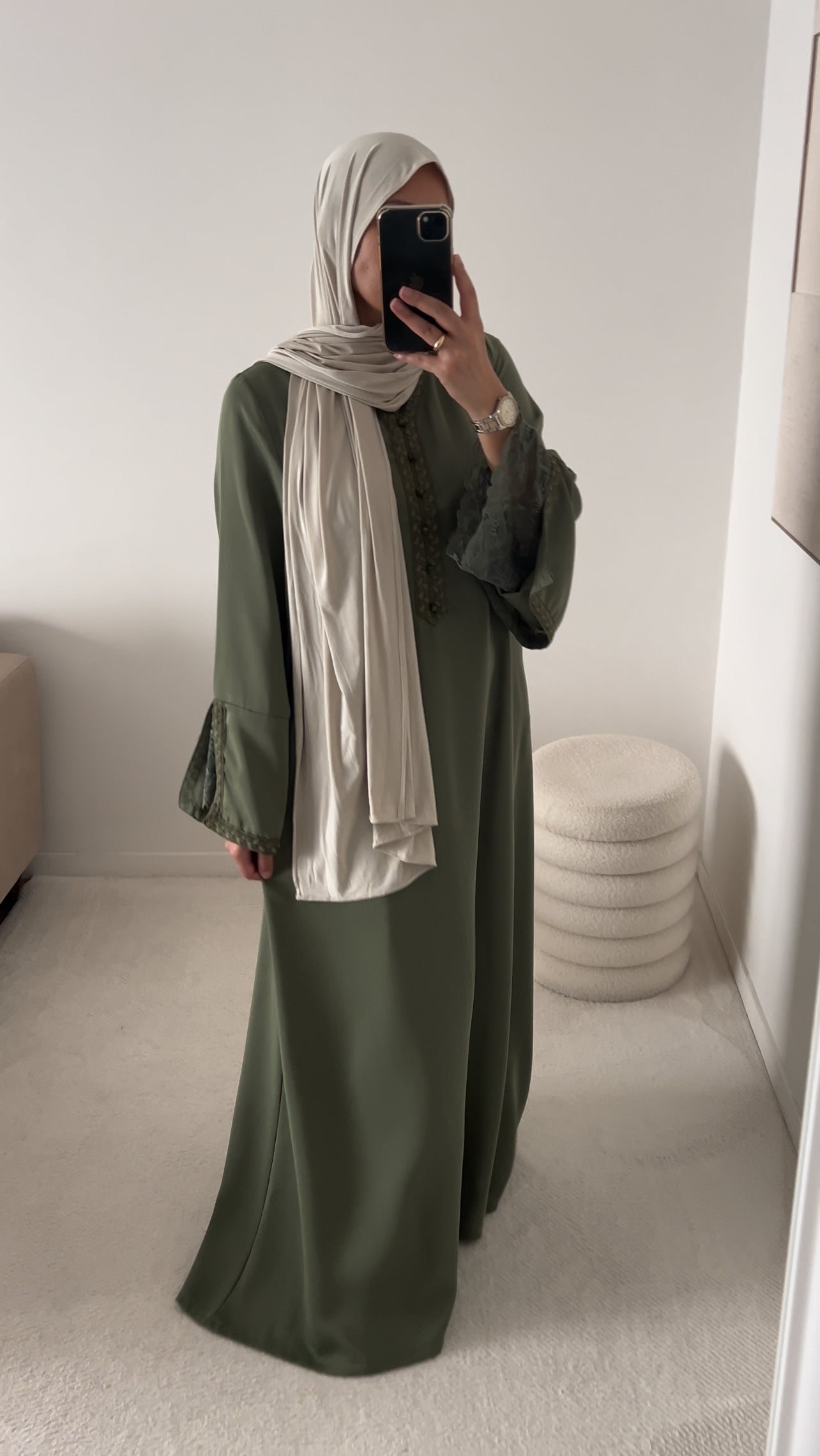 Gandoura Kaki Tressée
