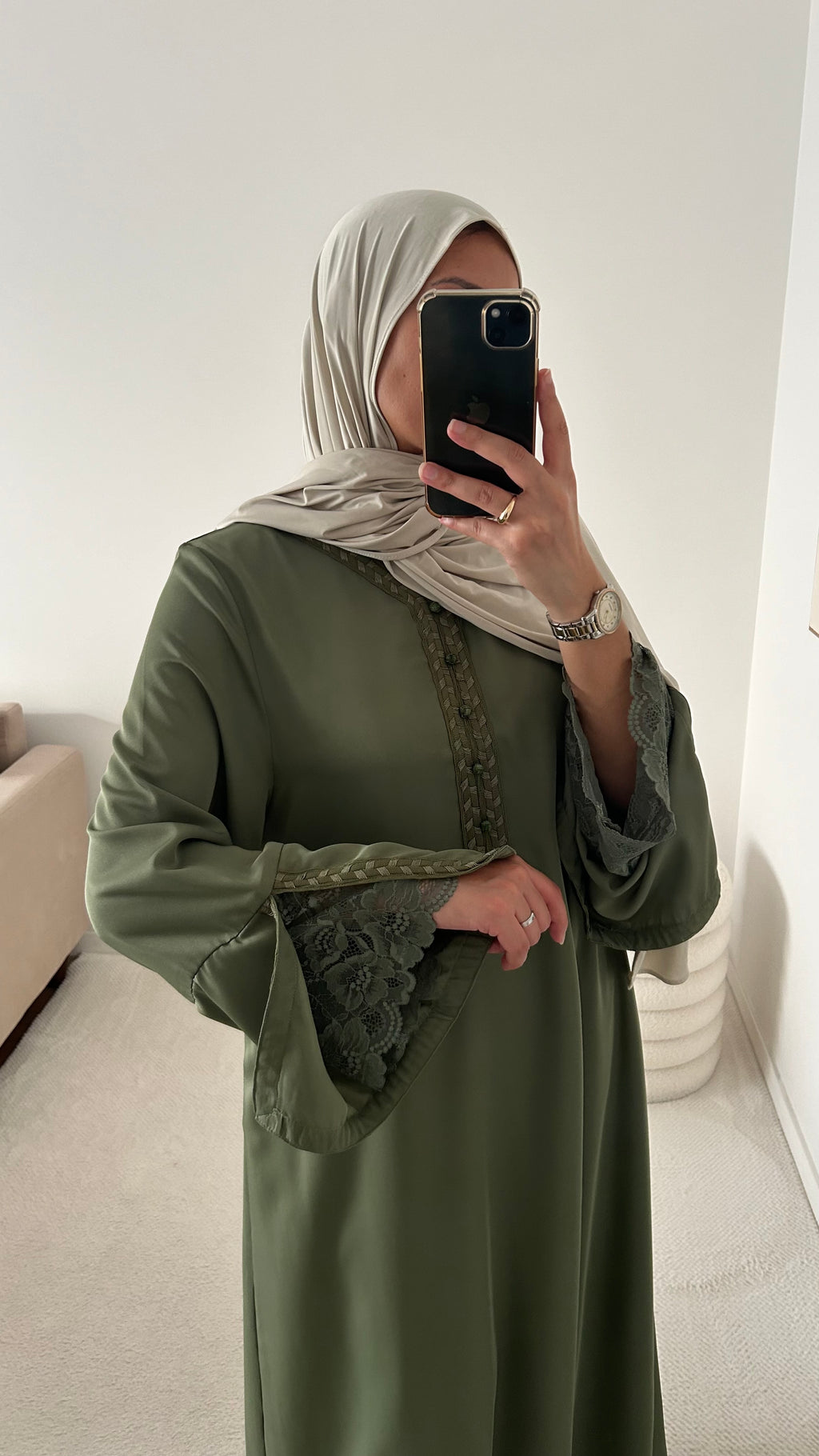 Gandoura Kaki Tressée