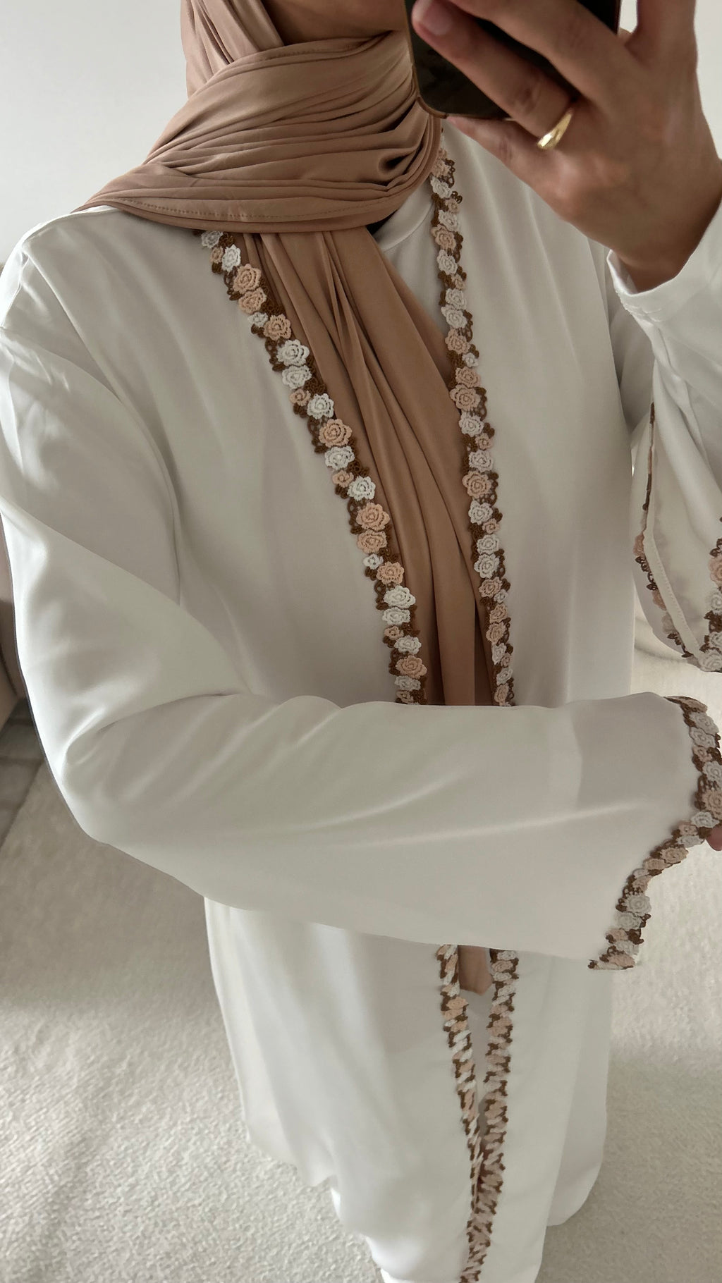 Kimono blanc fleuri